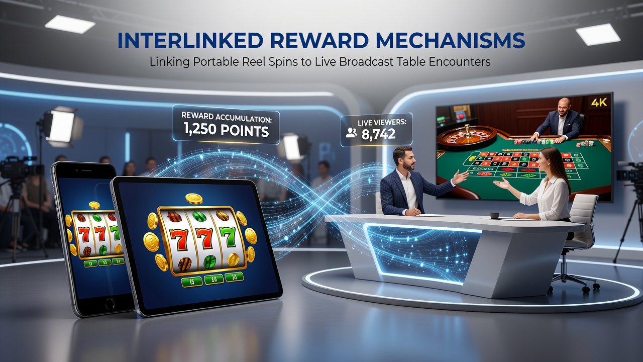 Live dealer table interface displaying synced reward progress from mobile slot activity