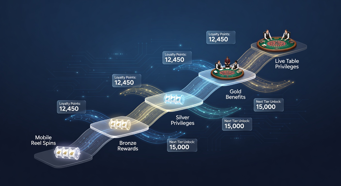 Live dealer roulette table with mobile loyalty tier indicators displayed on connected devices