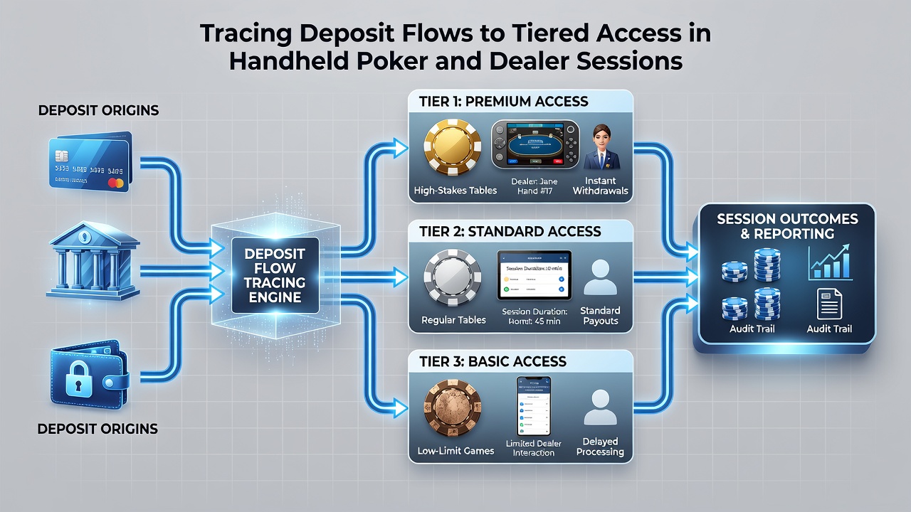 Screenshot of mobile app interface displaying tier progression linked to recent poker and dealer deposits