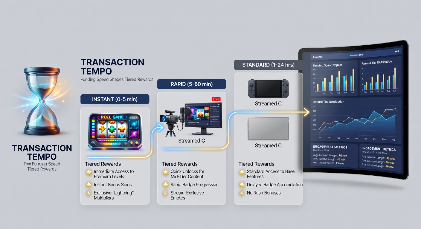 Split view of reel game interface and live poker stream highlighting deposit confirmation and loyalty meter updates