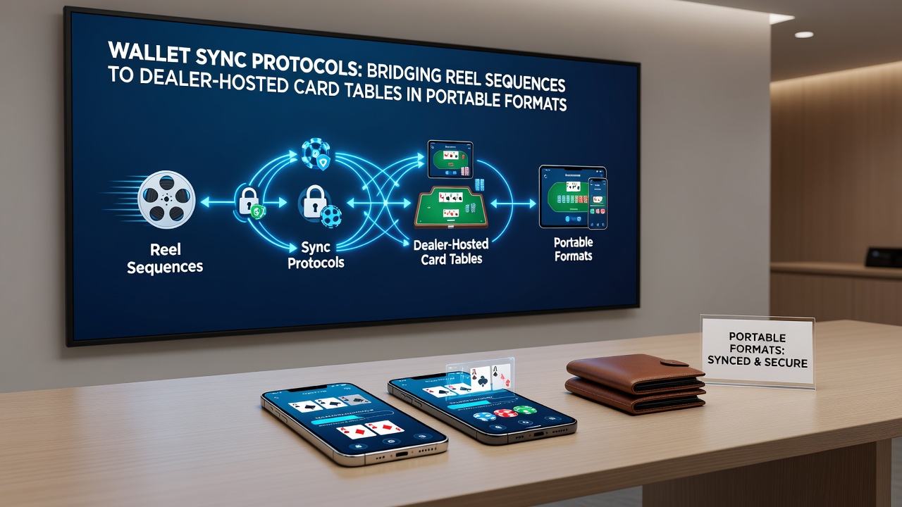 Diagram showing data flow between mobile reel games and live dealer tables through synchronized wallet protocols